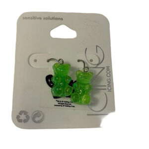 Icing Gummy Bear Earrings Green
